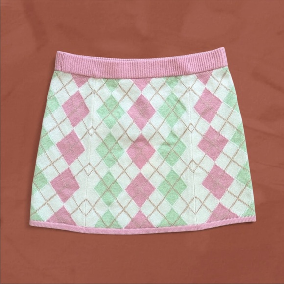 ARGYLE KNIT MINI SKIRT - Picture 4 of 6